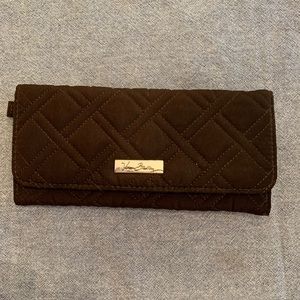 Vera Bradley brown quilted trifold wallet